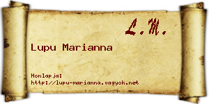 Lupu Marianna névjegykártya